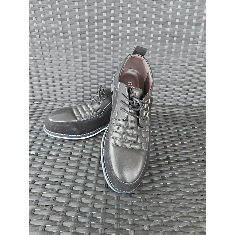 New WO Box Gatsby Oxford  Derby Black/Black Leather Shoes Men Sz 9.5‎